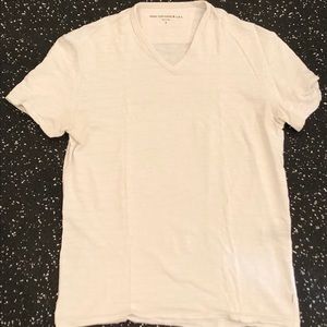 Two-toned striped v-neck T-shirt